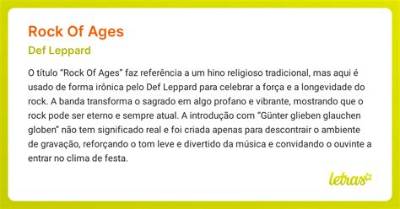 Meaning of Rock of Ages by Def Leppard