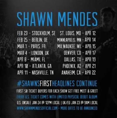 Meaning of #Shawnsfirstheadlines Tour Setlist by Shawn Mendes