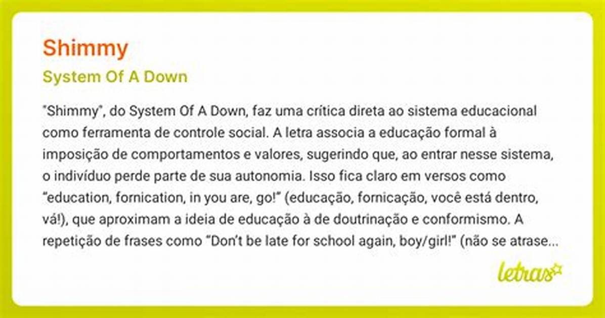 Meaning of Shimmy by System of a Down