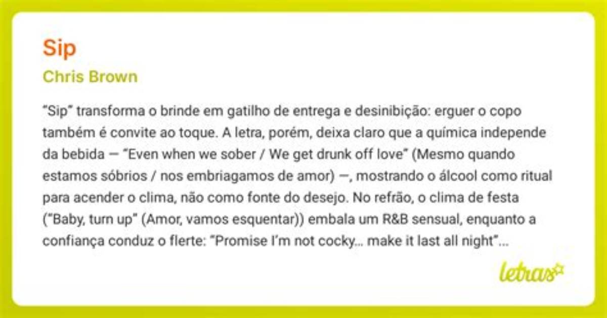 Meaning of Sip by Chris Brown