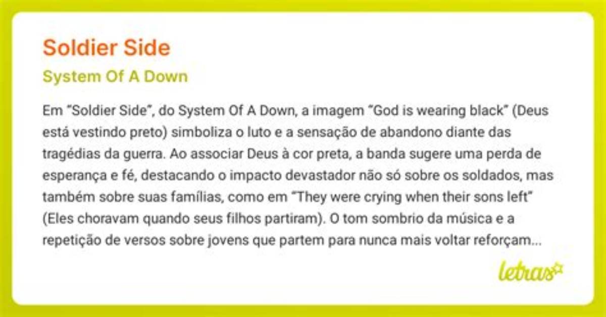 Meaning of Soldier Side by System of a Down