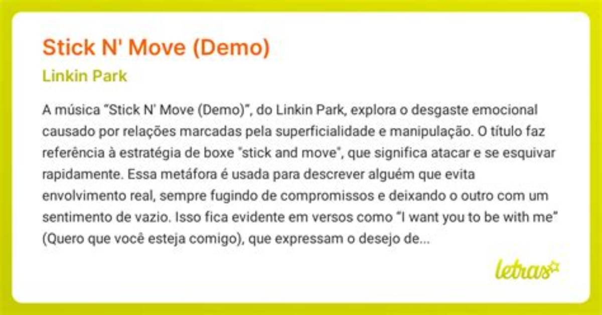 Meaning of Stick N Move By