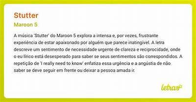 Meaning of Stutter by Maroon 5