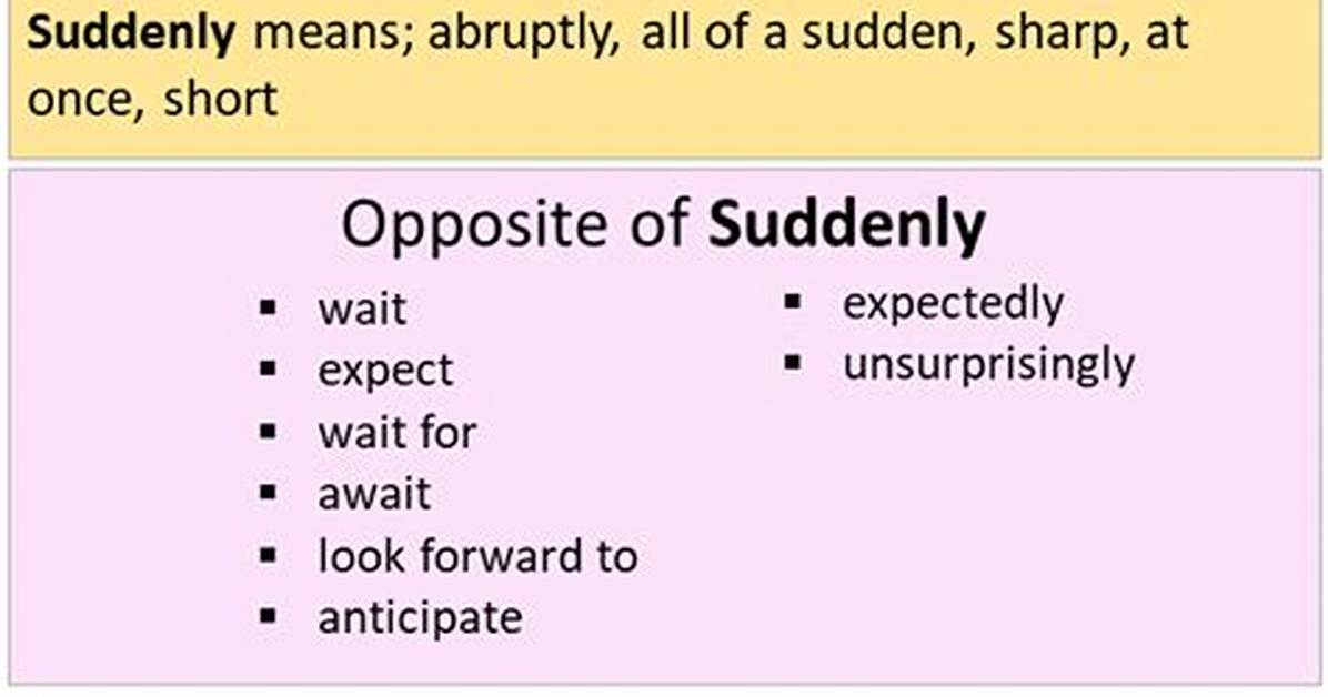 Meaning of Suddenly by a Ap