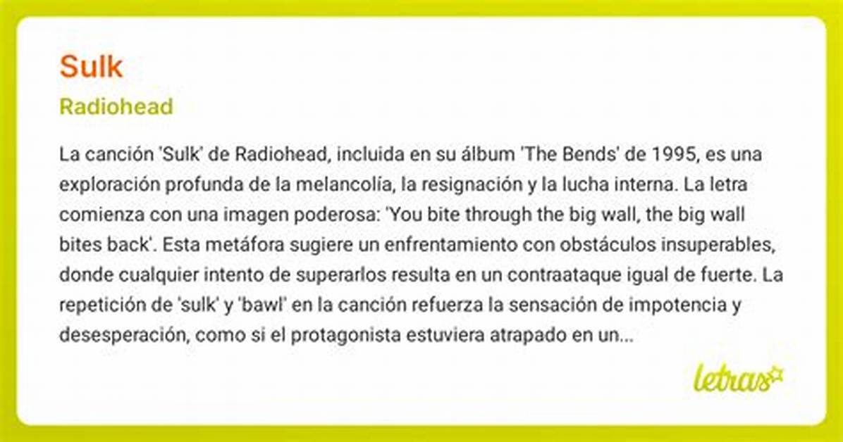 Meaning of Sulk by Radiohead