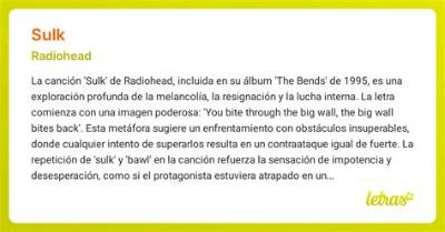 Meaning of Sulk by Radiohead