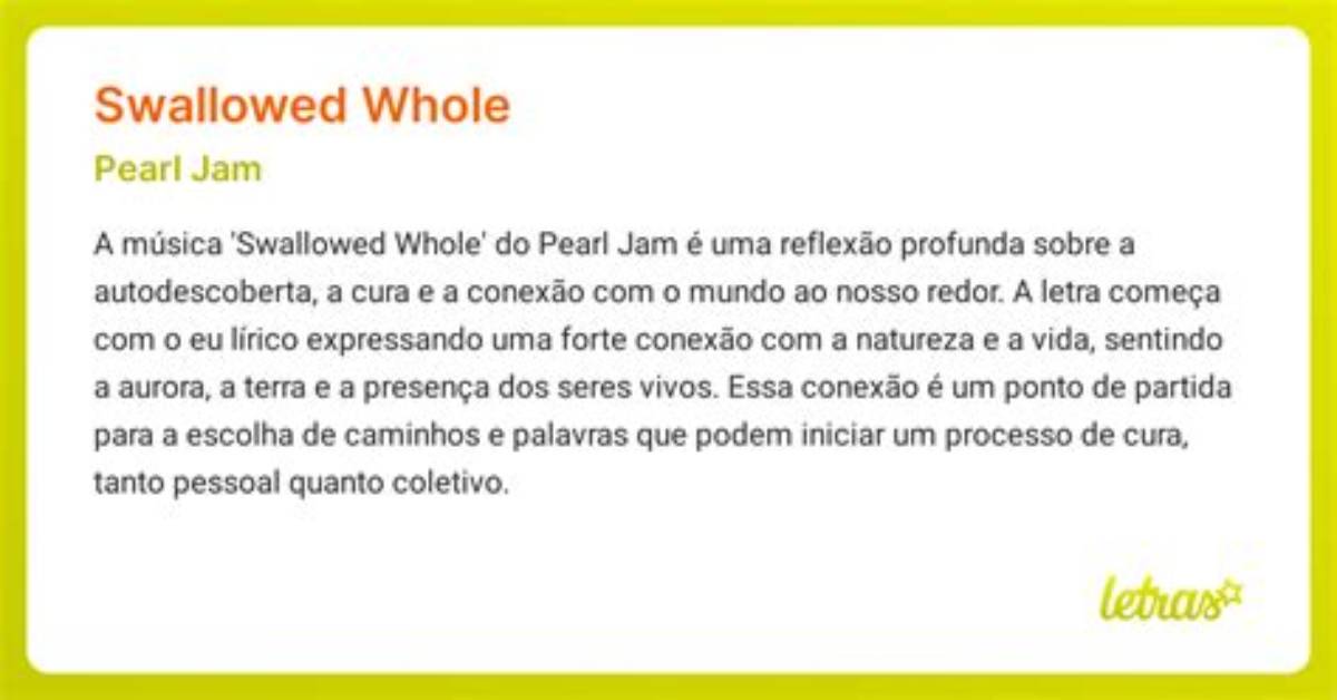 Meaning of Swallowed Whole by Pearl Jam