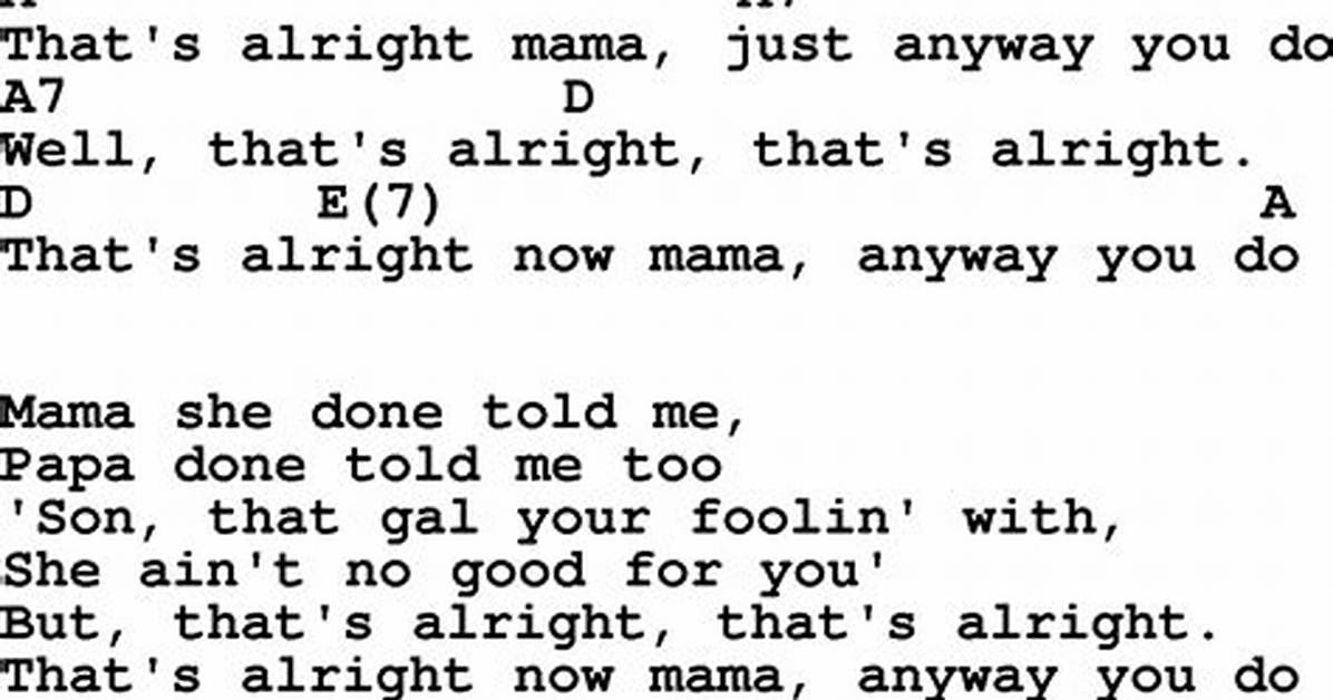 Meaning of That S Alright Mama by Bob