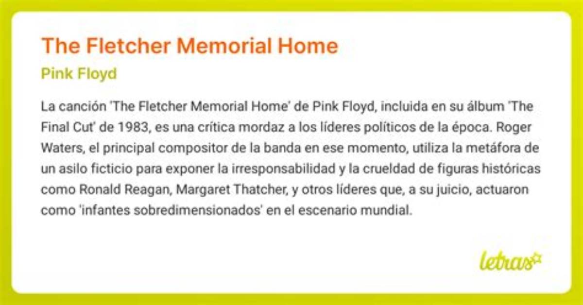Meaning of the Fletcher Memorial Home by Pink