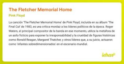 Meaning of the Fletcher Memorial Home by Pink Floyd