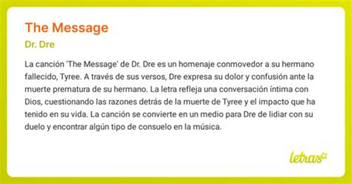 Meaning of the Message by Dr. Dre