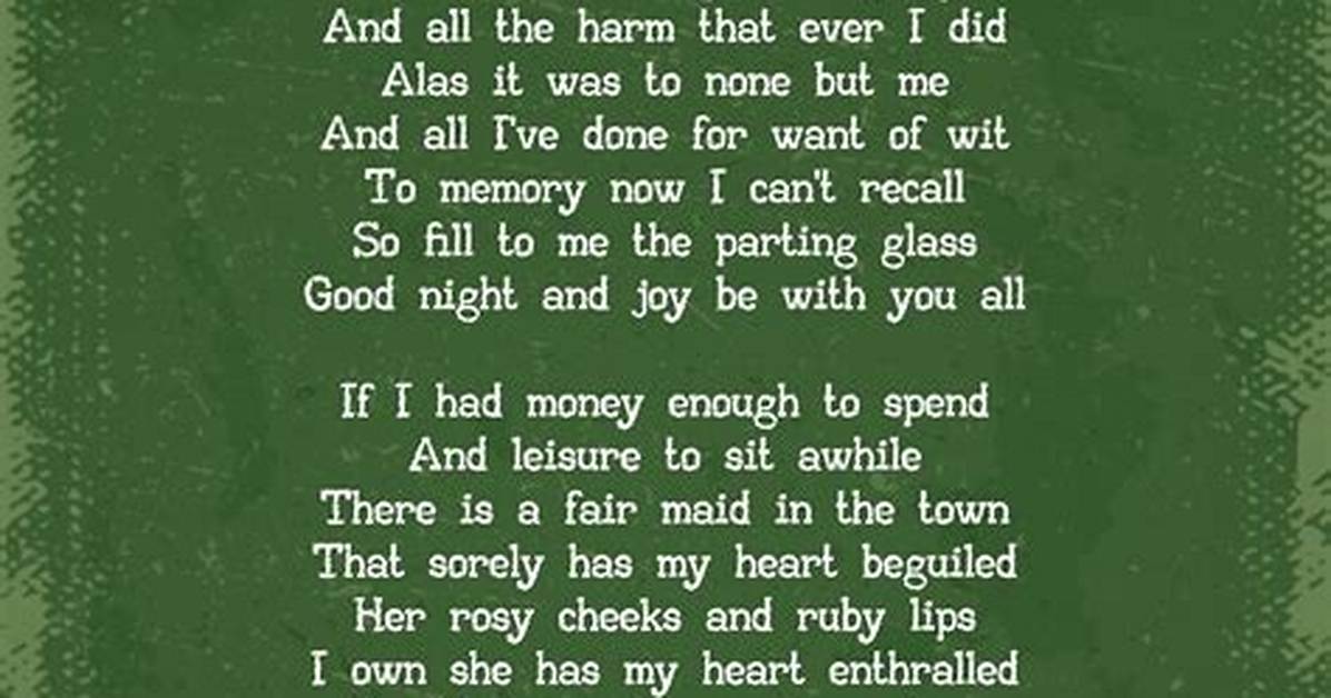 Meaning of the Parting Glass by the Pogues