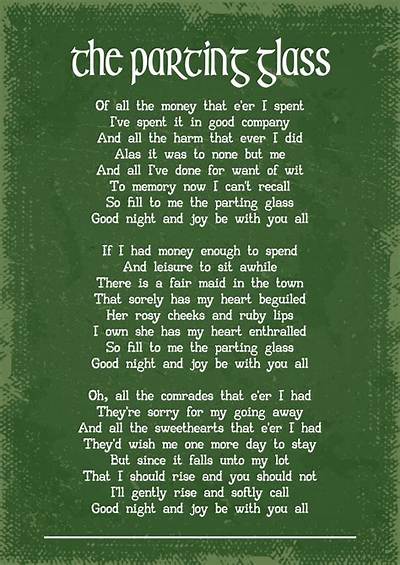 Meaning of the Parting Glass by the Pogues