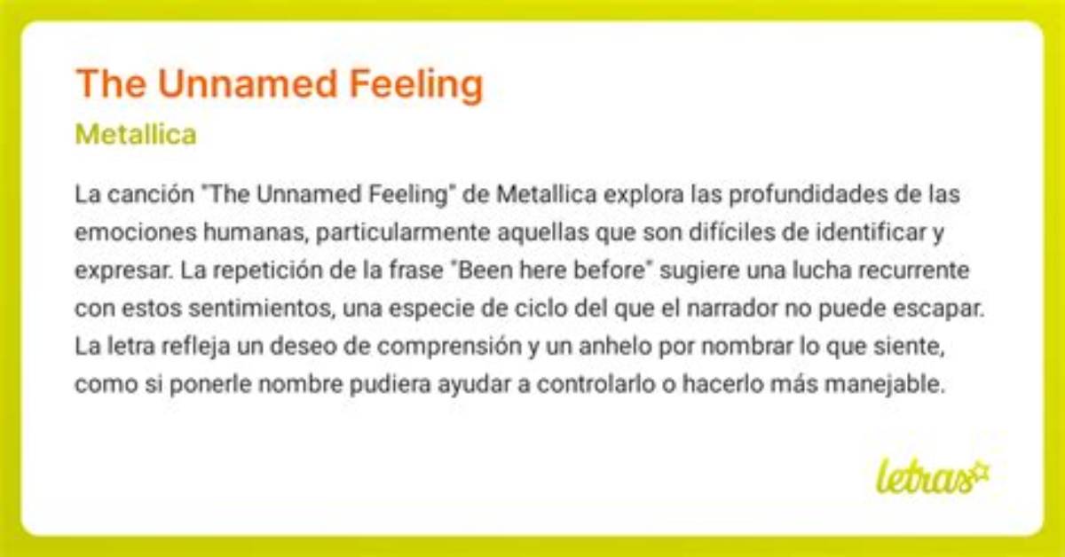 Meaning of the Unnamed Feeling By