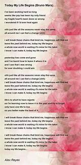 Meaning of Today My Life Begins by Bruno Mars