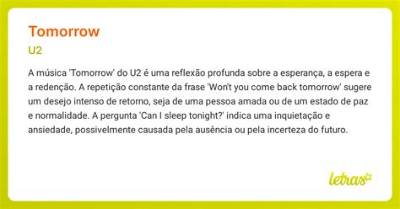 Meaning of Tomorrow by U2