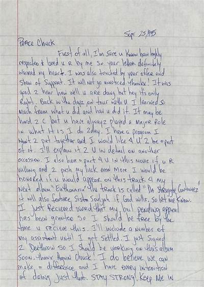 Meaning of Tupac’s Letter to Chuck D by 2Pac