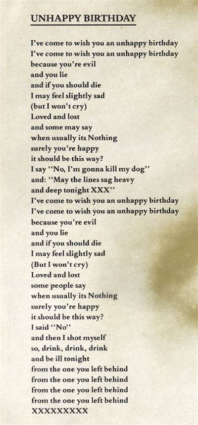 Meaning of Unhappy Birthday by the Smiths