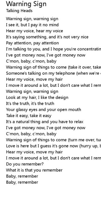 Meaning of Warning Sign by Coldplay