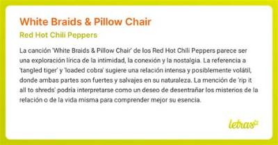 Meaning of White Braids & Pillow Chair by Red Hot Chili Peppers
