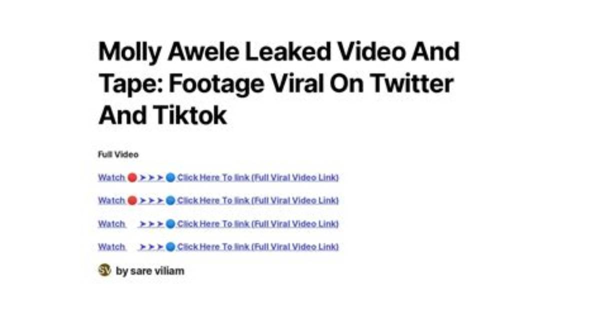 Molly Awele Viral Video Footage on Twitter, Reddit, and Telegram - News