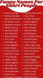 Names for Short People