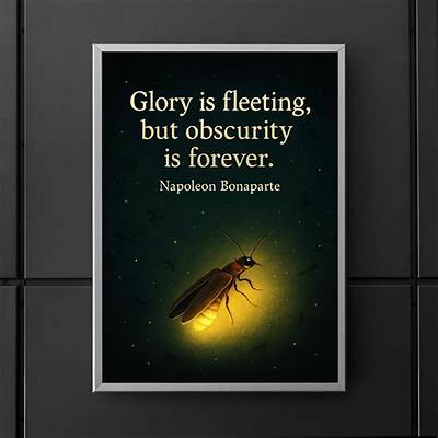 Napoleon Bonaparte: 'Glory Is Fleeting, but Obscurity Is Forever.'