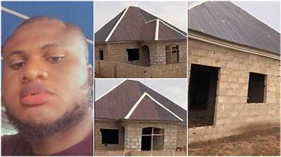 Nigerian Man Builds Bungalow, Roofs It with over N1M, Many Praise His Portable Home
