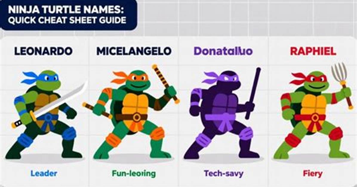 Ninja Turtle Name: a Comprehensive Guide to the Iconic Teenage Mutant Ninja Turtles