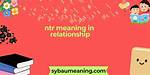 Ntr Relationship Meaning: Understanding the Concept and Its Implications