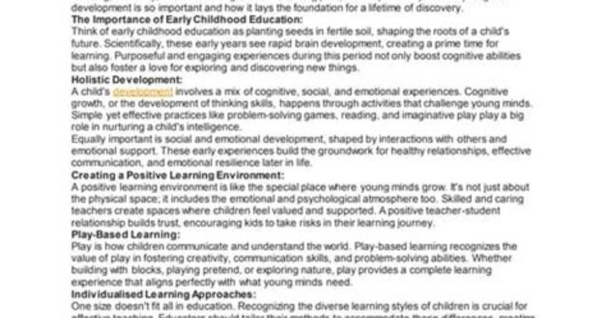 Nurturing Young Minds Morgan Macgregor S Approach to Children S