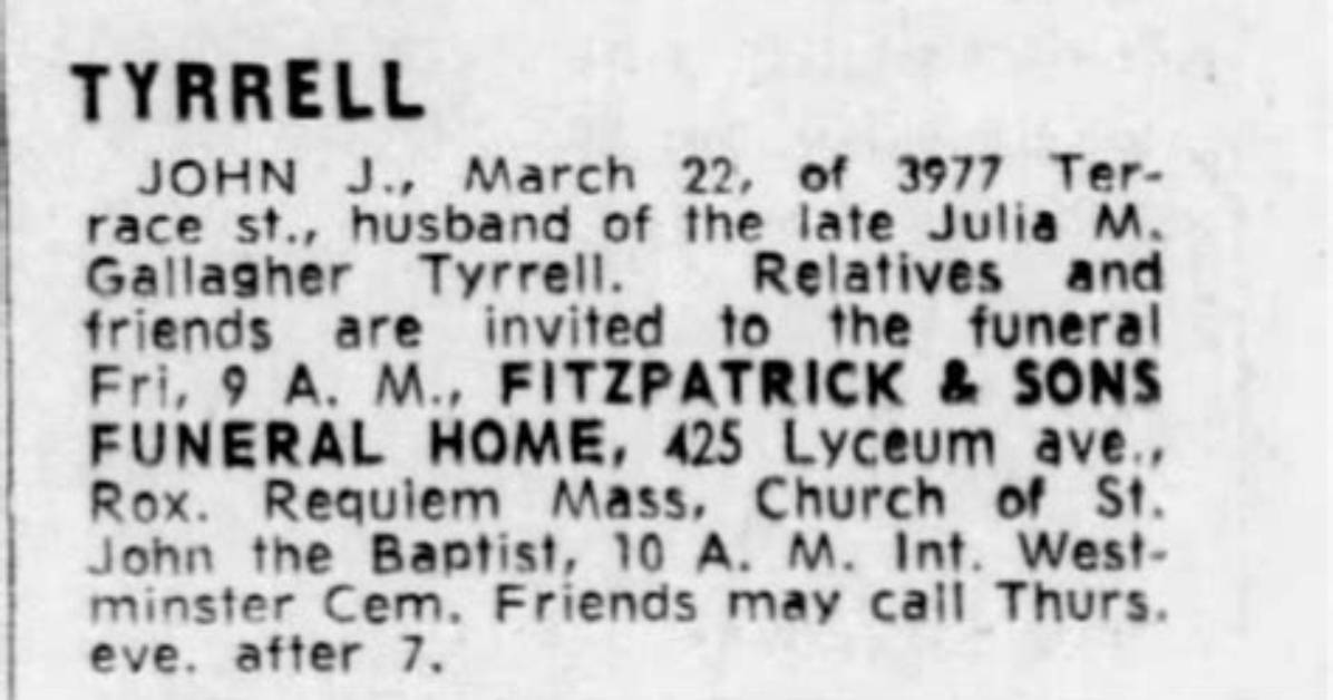 Obituary for John Tyrrell: a Beloved Community Figure