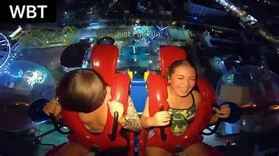 Omg! Slingshot Ride Nip Slip!