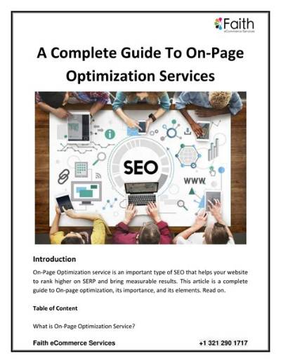 On Page Optimization Service: a Comprehensive Guide to Boost Your Website Rankings
