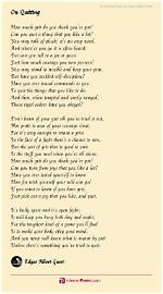 On Quitting Poem Explanation?