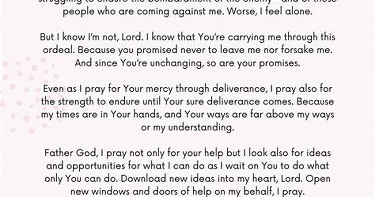 Prayer to God for Mercy