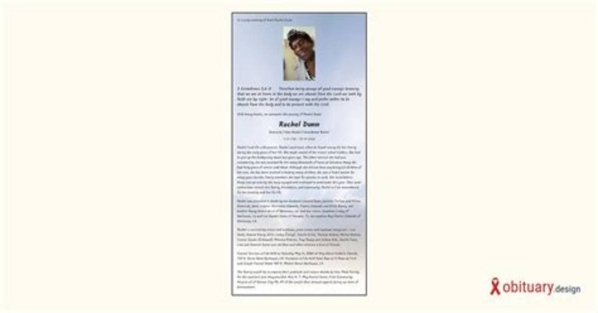 Rachel Foster Obituary: Remembering a Life Well Lived