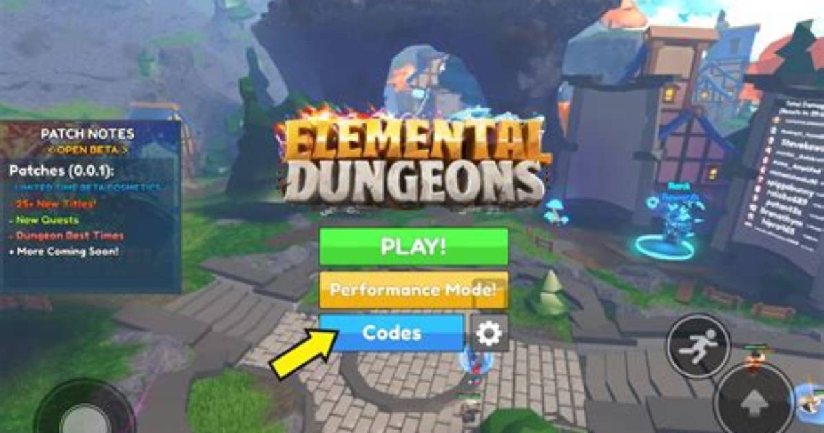 Roblox Elemental Dungeons Codes for 11