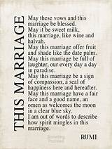 Rumi: 'May These Vows and This Marriage Be Blessed.'