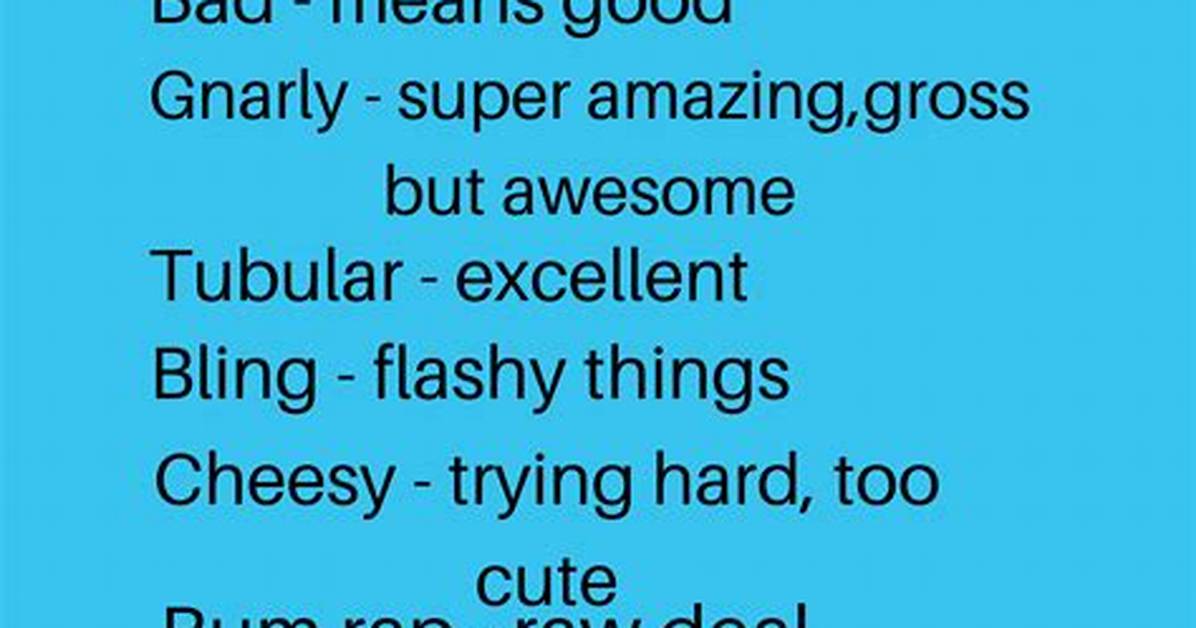 Slang of the 1980S