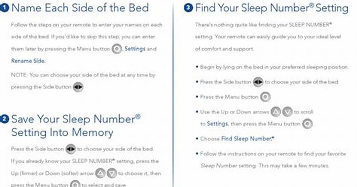Sleep Number 7000 Directions