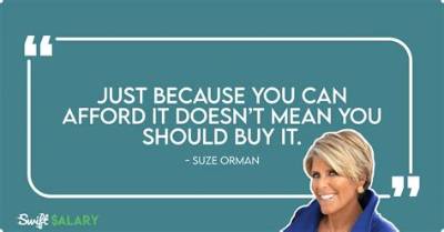Suze Orman: 'Just Because You Can Afford It Doesn't Mean You Should Buy It.'