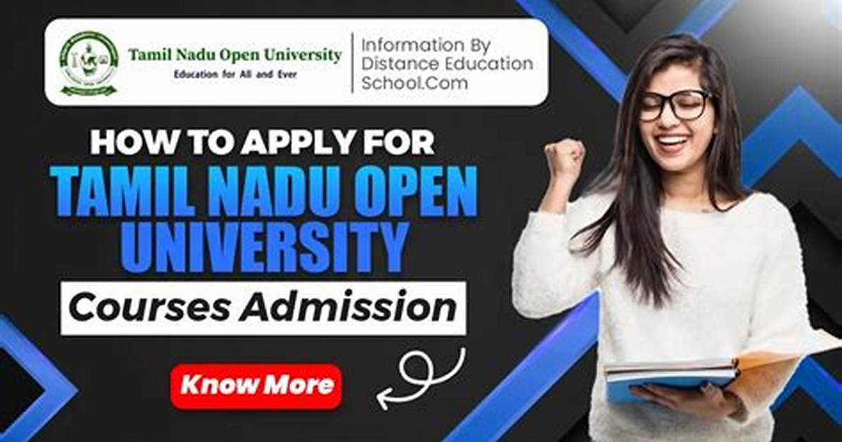 Tamil Nadu Open University Admission Form 2022 2023 Date Fees