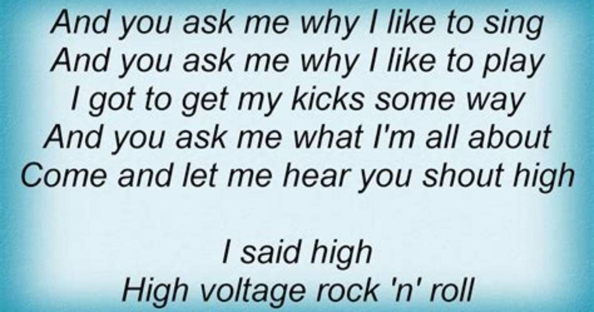 The Best Ac Dc Lyrics About High Voltage