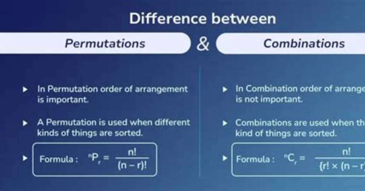 The Difference Between Permutation Combination