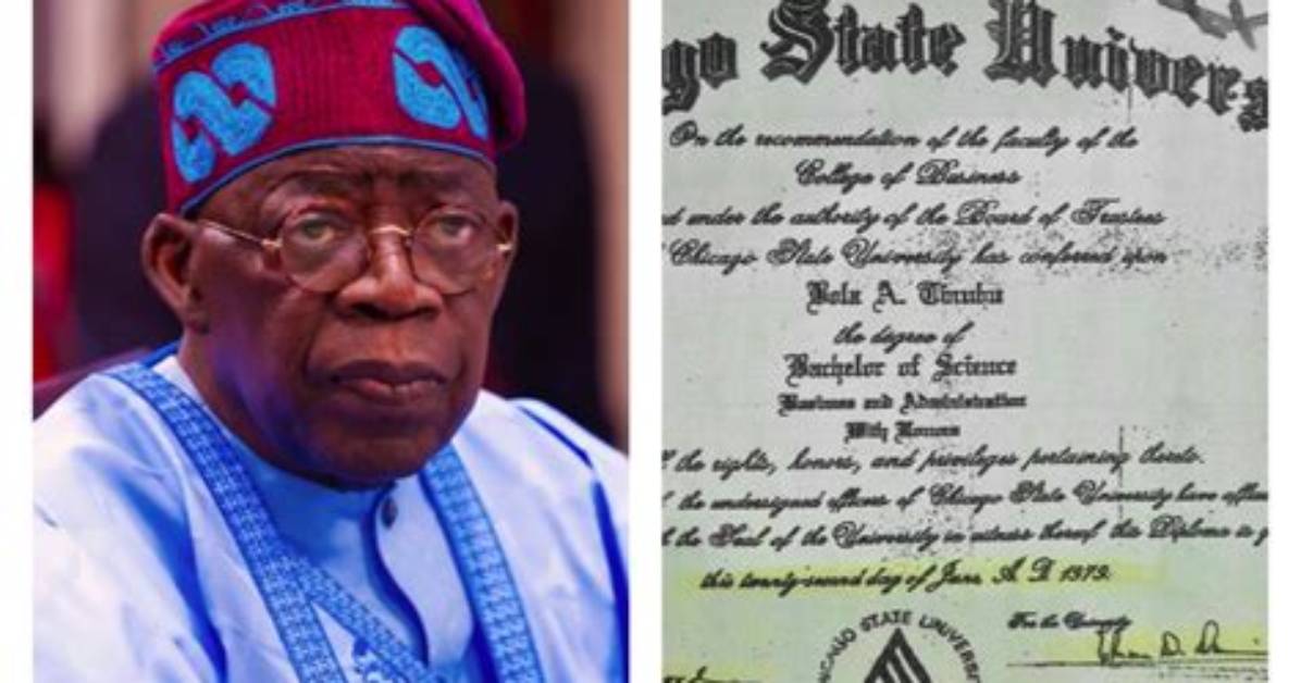 Tinubu Holds Fake Chicago State University Certificate 4 Things To
