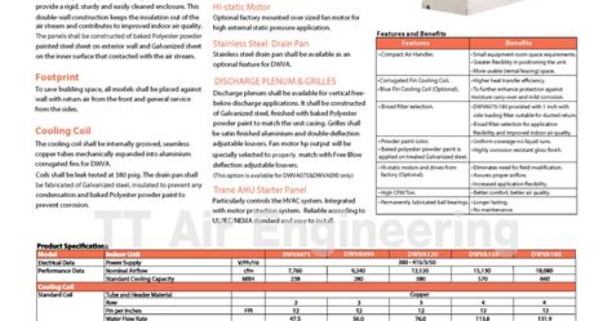 Trane Air Handler Weight