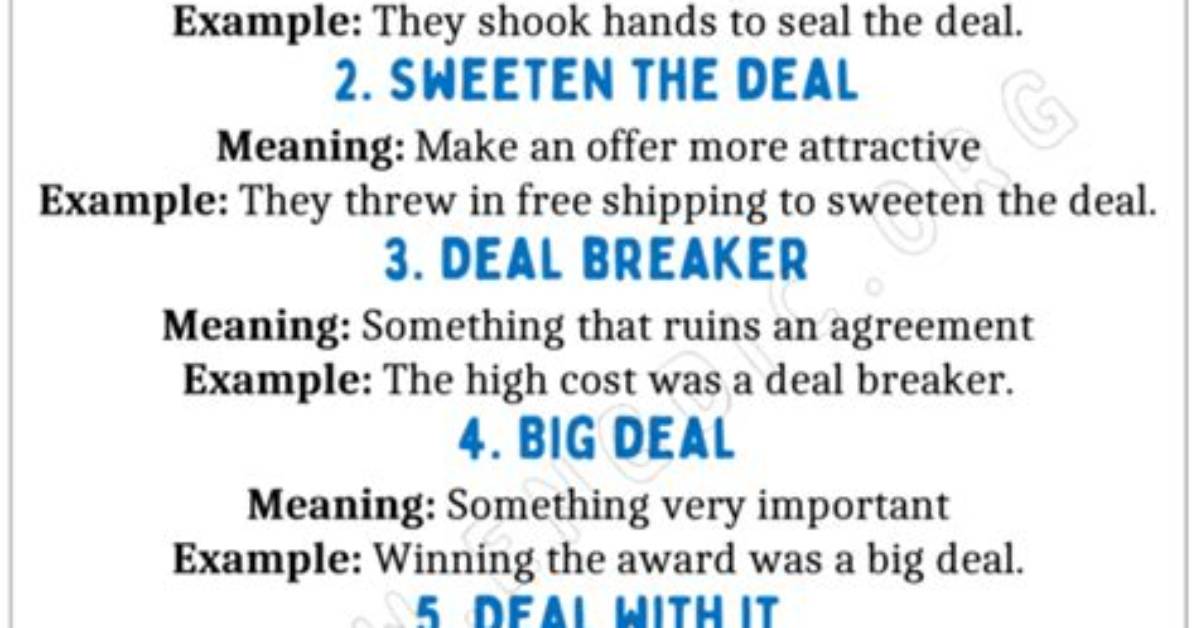 Udfa Deal Meaning And