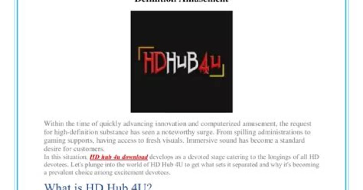 Unlocking the Potential of Hub Hd 4U: a Comprehensive Guide