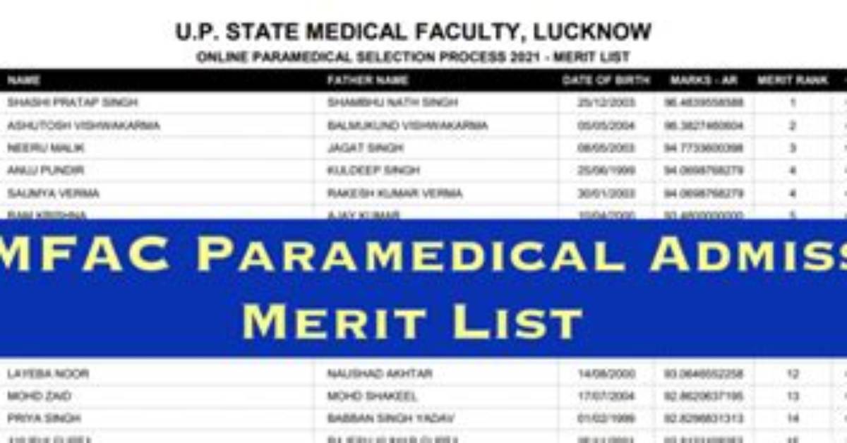 Upsmfac Merit List 2022 - 2023 | Check Second Round Result Now